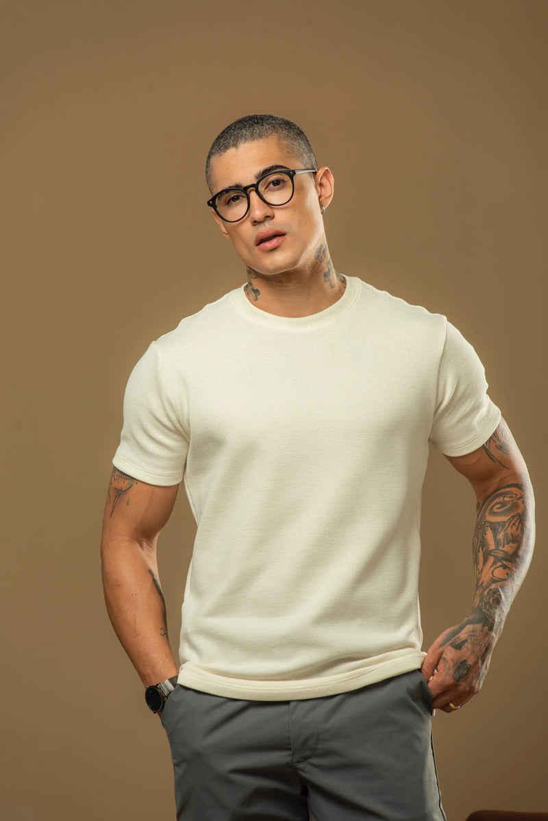 Kit com 5 Camisetas Texturizadas Malha Waffle Milano Avenna - Não amassa, não desbota e 0 transparência